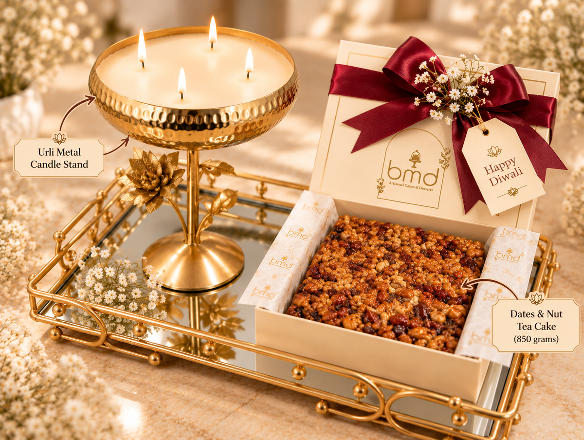 Premium Metal Candle Stand + Tea Cake platter